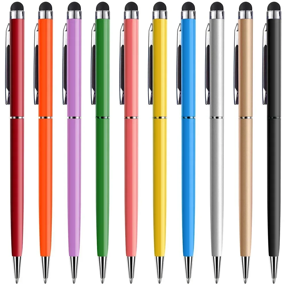 10 stks Capacitieve Stylus + Balpen 2 in 1 Universele Tablet Tekening Scherm Touch Pen voor iphone pad Android Mobiele Telefoon - afbeelding 2