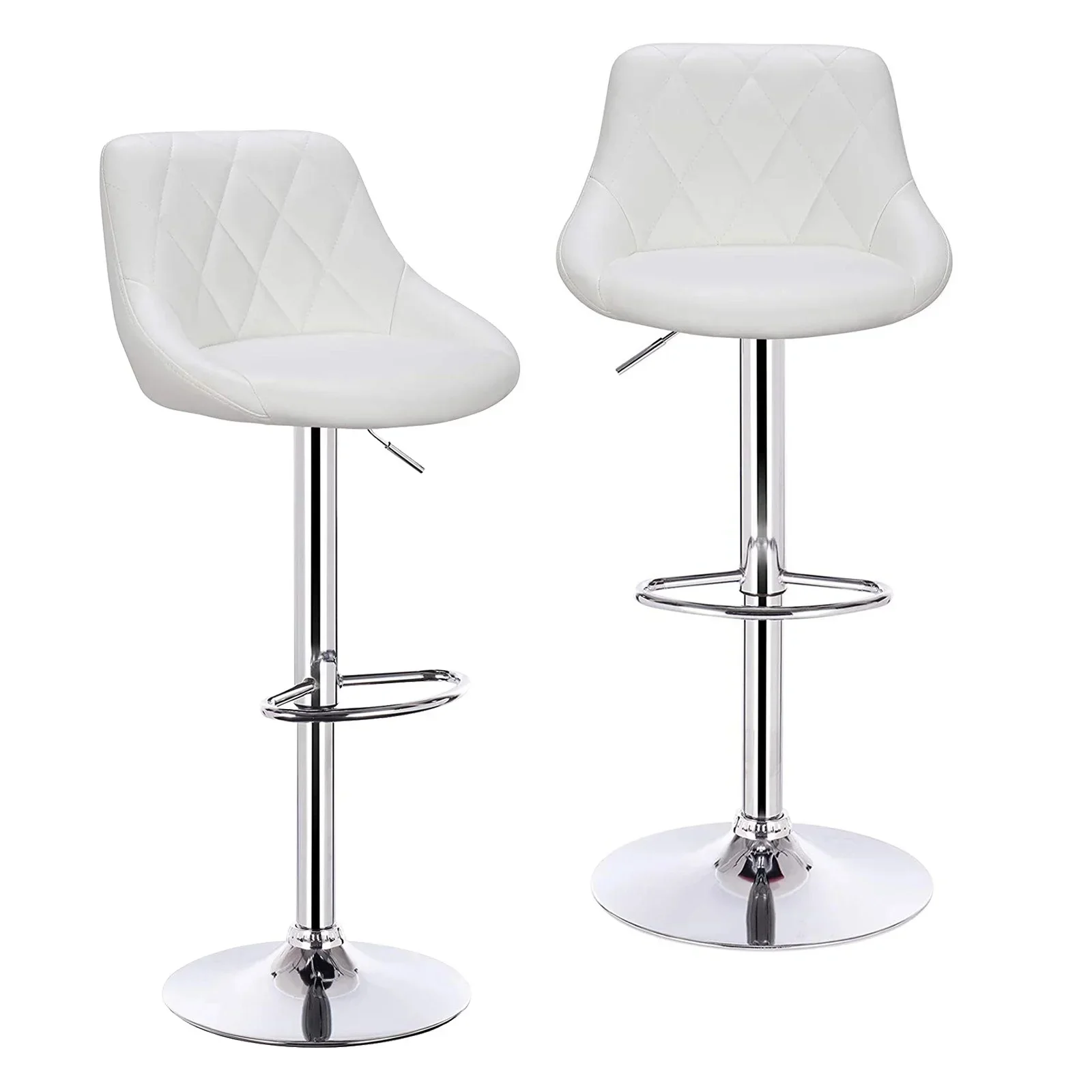 WOLTU 2 stks/set Draaibare Barstoelen Fluweel/Leer Roterende Barkruk In Hoogte Verstelbare Lifting Hoge Kruk met Voetsteun voor Thuis - afbeelding 2