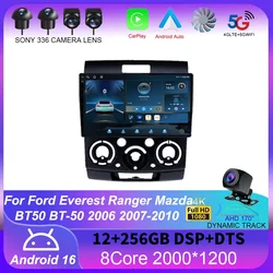 Android 16 Carplay Auto For Ford Everest Ranger Mazda BT50 BT-50 2006 2007-2010 Car Radio Multimedia Video Player Navigation GPS