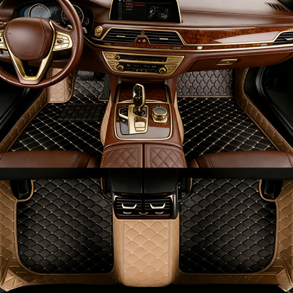 Tapis de sol en cuir diamanté imperméables toutes saisons, sur mesure pour Range Rover Autobiography L405 5.0L 2013-2021 5 places, résistants à l'usure, pour l'intérieur du véhicule