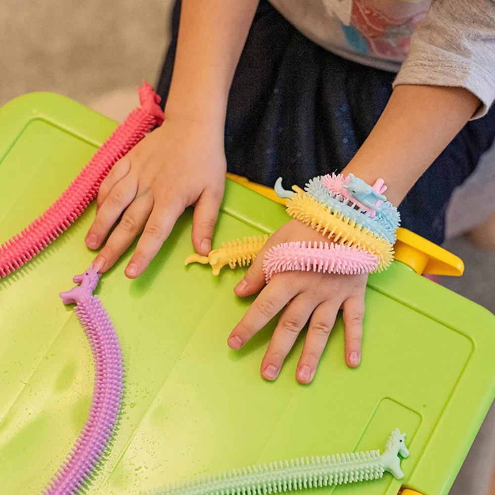 Stretchy String 12 PCS Unique Sensory Toys for Autism, ADHD, ADD, OCD Squeeze Alpaca Noodles String Unicorn Stretchy Strings
