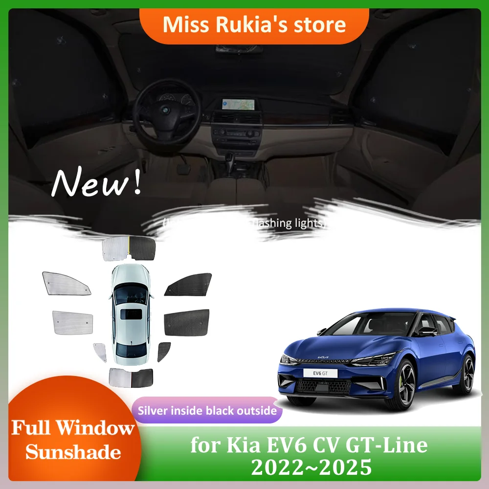 

Car Sunshades Mat for Kia EV6 CV GT-Line 2022~2025 2023 Roof Windows Sun Visor Windshield Pad Curtain Sunroof Cover Accessories