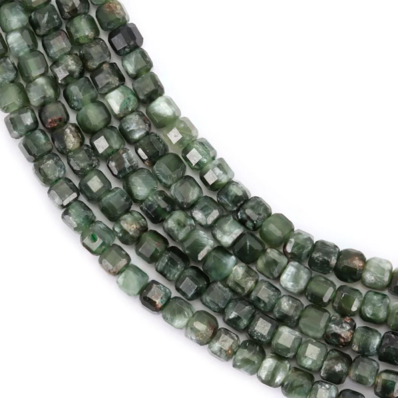 

Seraphinite Beads Strand Faceted Cube2mm For Making Jewelry Bracelet Craft DIY Necklace Earrings