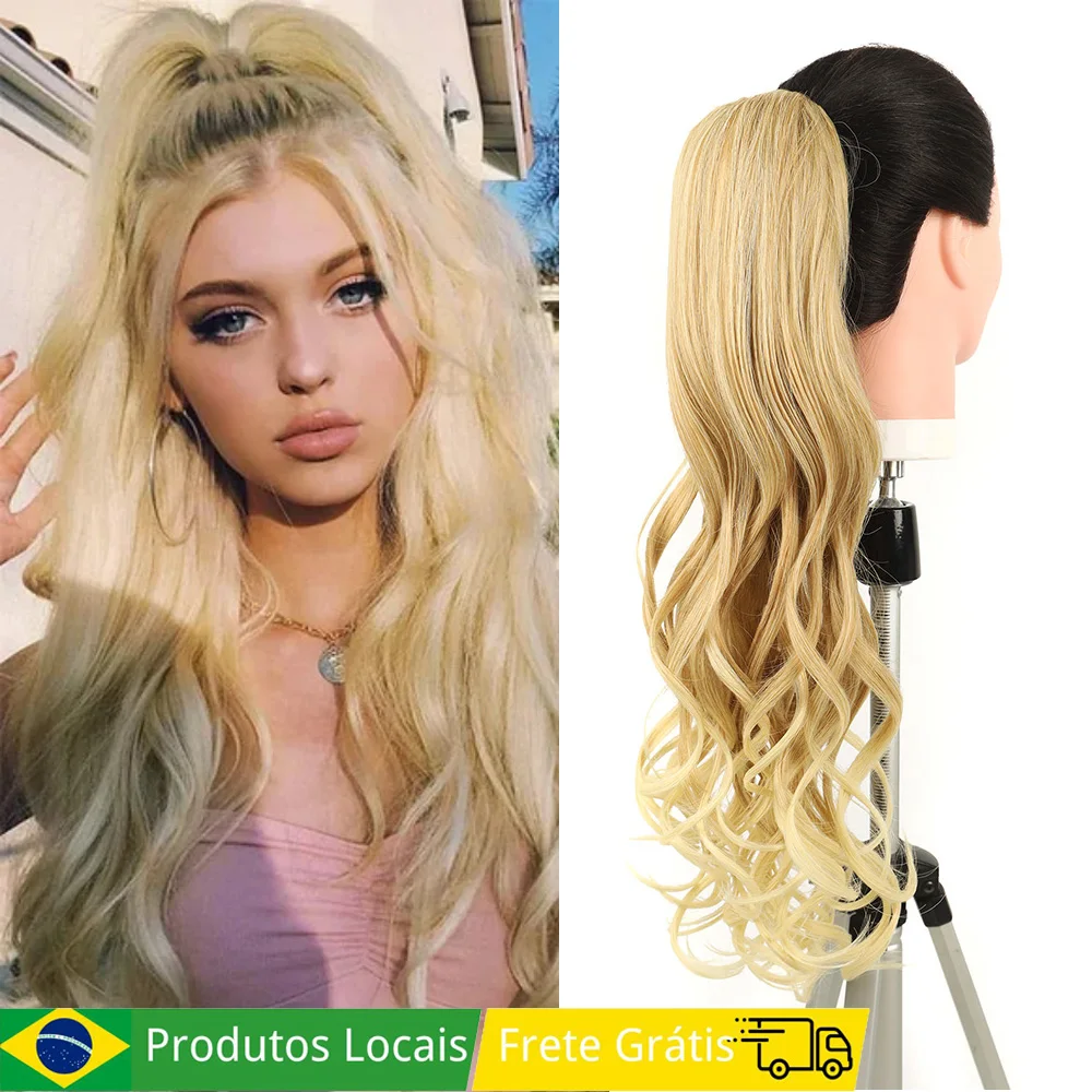 Aplique Rabo de Cavalo Longo Cacheado para Rabo de Cavalo Sintético, Extensões para Cosplay e Uso Diário, 60cm 140g