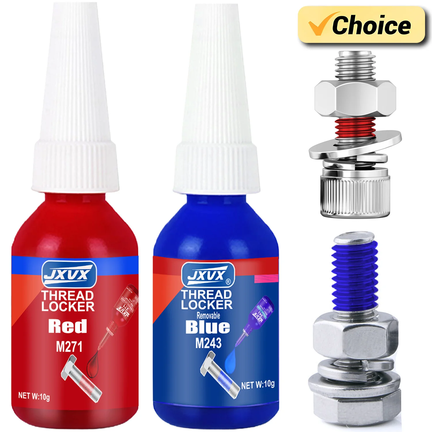 10ml 271 243 Blue Thread Locker Nuts-Bolts Locker,Screw Adhesive Lock Tight Seal Fasteners Anaerobic Curing Metal Glue Rustproof