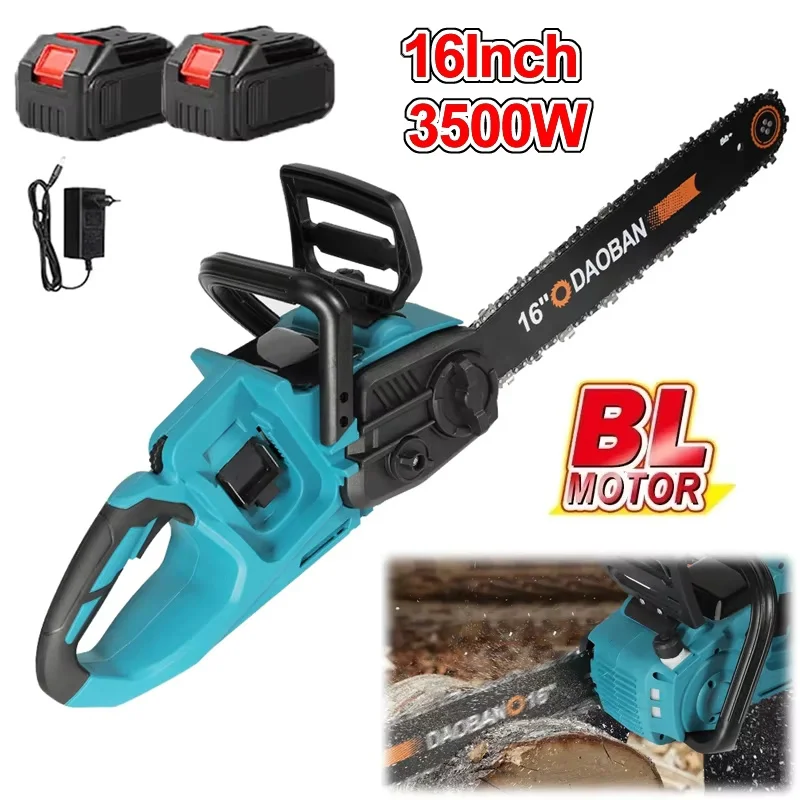 DWiusty 3500W sans brosse 16 pouces tronçonneuse électrique sans fil taille bois puissance coupe-jardin portable pour batterie Makita