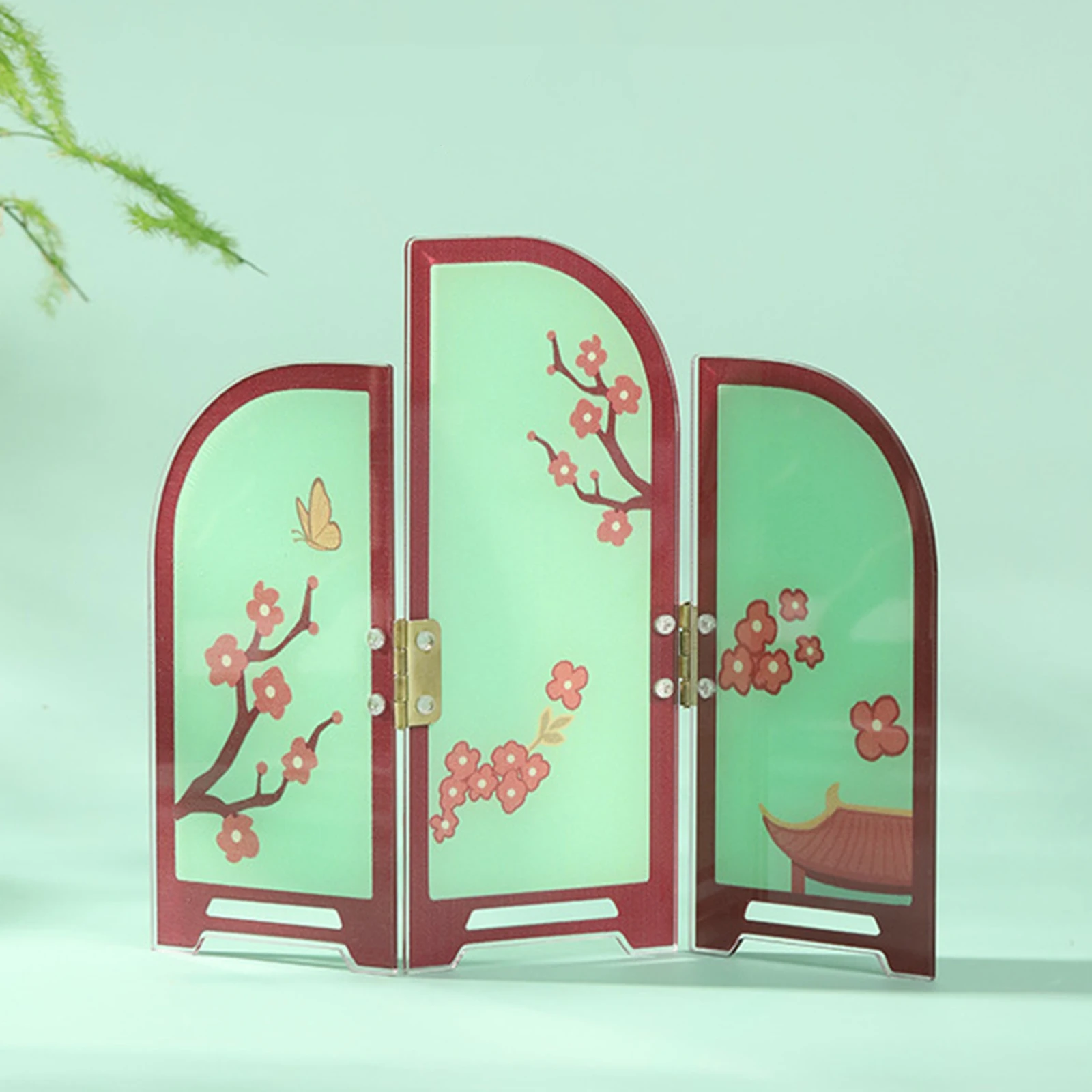 

Mini Folding Screen Collectible Feng Shui Ornament Traditional Decoration for Home Bedroom Living Room Table Office Fireplace