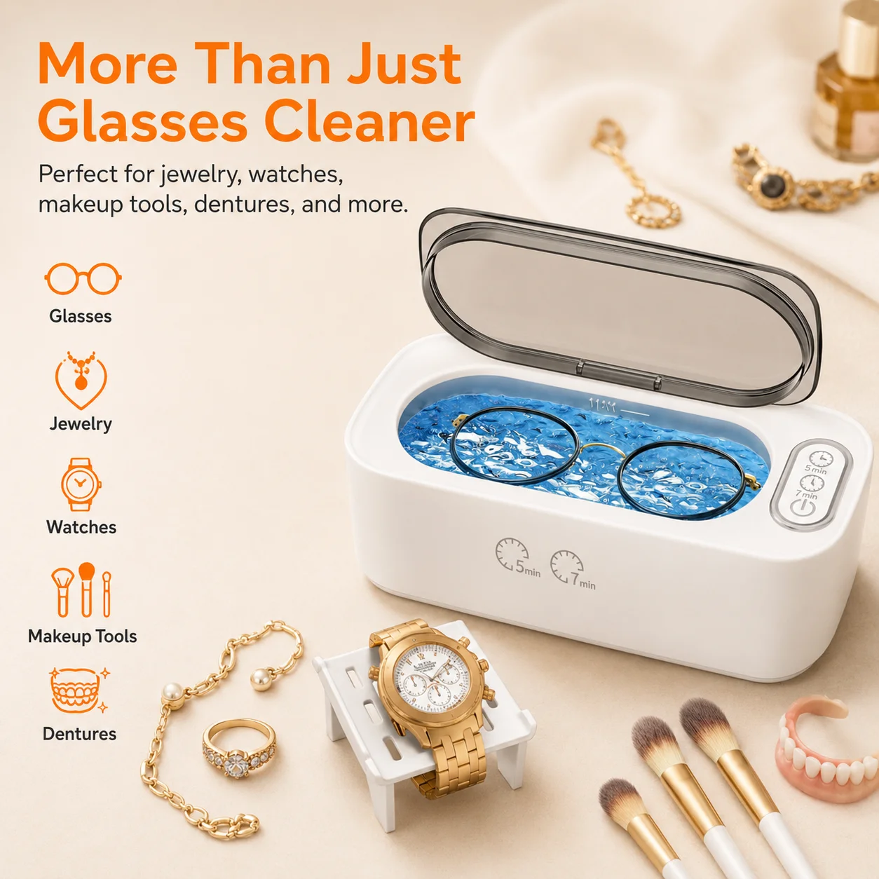 超音波クリーナーマシン 45000Hz 家庭用洗浄装置 メガ - Jewelry Eyewear Watches & Accessories のレビューと価格