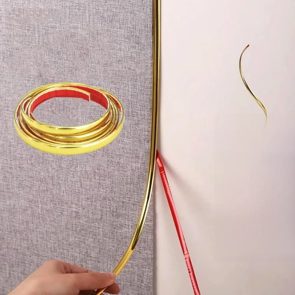 3D Metalowe samoprzylepne naklejki na płytki PVC Taśma podłogowa Wodoodporna taśma uszczelniająca szczeliny w ścianie Pięknna naklejka na płytki Dekoracja domu — zdjęcie 2