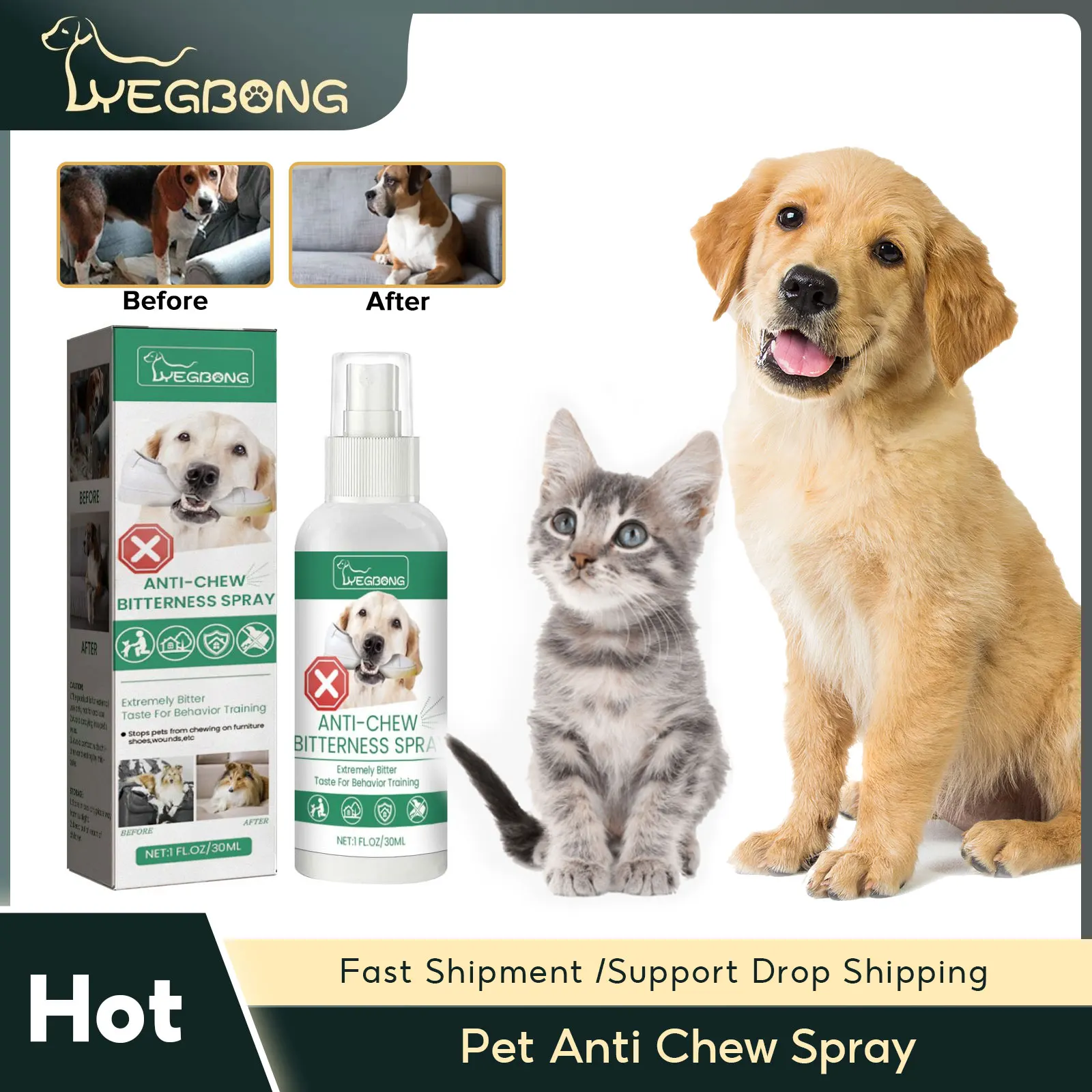 Pet Anti Chew Spray Scratches Stop Sofa Chewing Gnawing Corrector Furniture Protect Indoor Repellent Cat Scratch Training Liquid