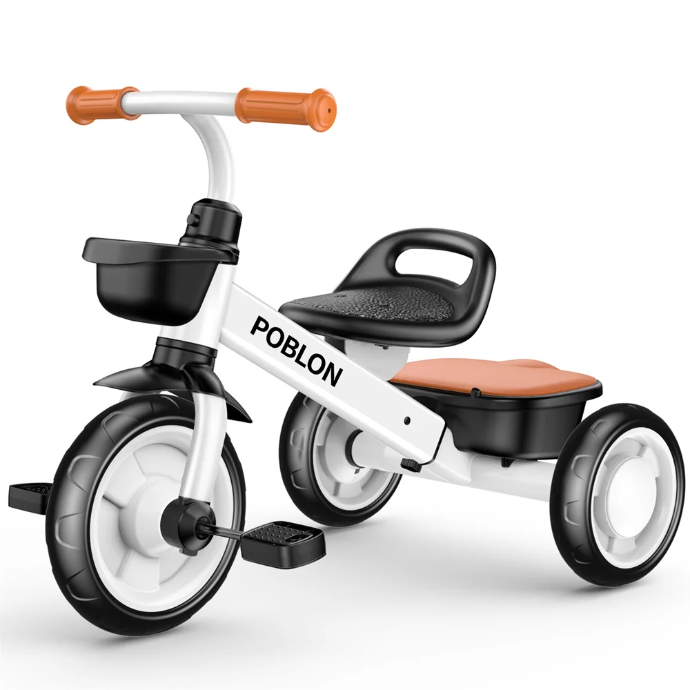Vélo pour enfants garçons filles vélo pour tout-petits avec pédales vélo réglable en plein air pour enfants avec panier de rangement arrière pour 2-6 ans