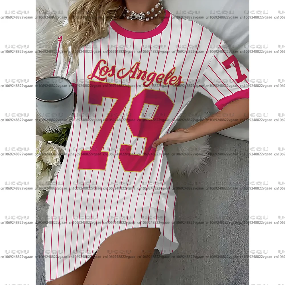 Kobiety 79 Numer Koszula Nocna Sukienka Top Dziewczęca Spódnica T-shirt Prezent Sukienka Y2k Miękka Odzież Nocna na Zewnątrz Casualowa Koszula Nocna Los Angeles