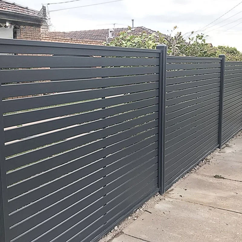

Decorative anti climb outdoor Garden Aluminum Privacy Fence outdoor Horizontal Slat Fence panels