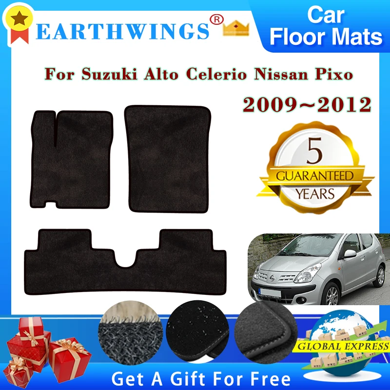 Car Floor Mats For Suzuki Alto Celerio Nissan Pixo 2009~2012 Carpets Footpads Rugs Cover Foot Pads Interior Accessories Stickers