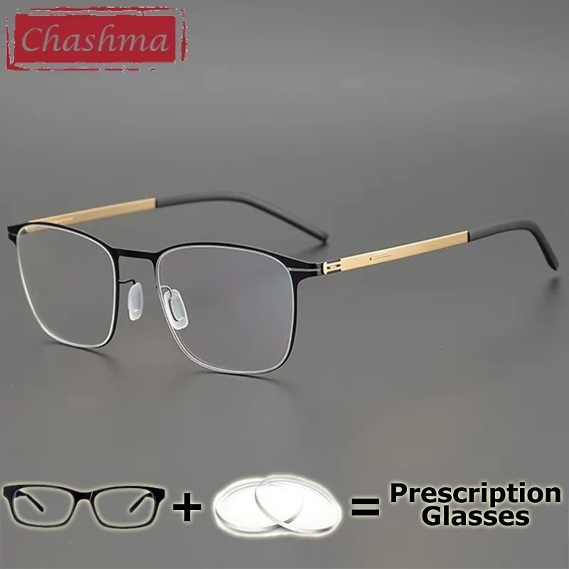 نظارات طبية من تشاشما للرجال، نظارات بصرية مرنة رفيعة للغاية، إطارات نظارات تقدمية خفيفة بدون براغي