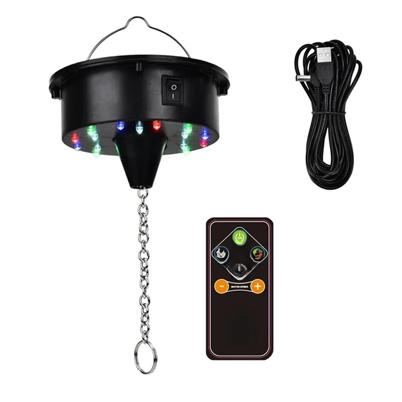 Roterende discobal motorverlichting met afstandsbediening, 18 leds voor 12 16 20 24 inch spiegelbol rotator (niet inbegrepen bal) - afbeelding 2