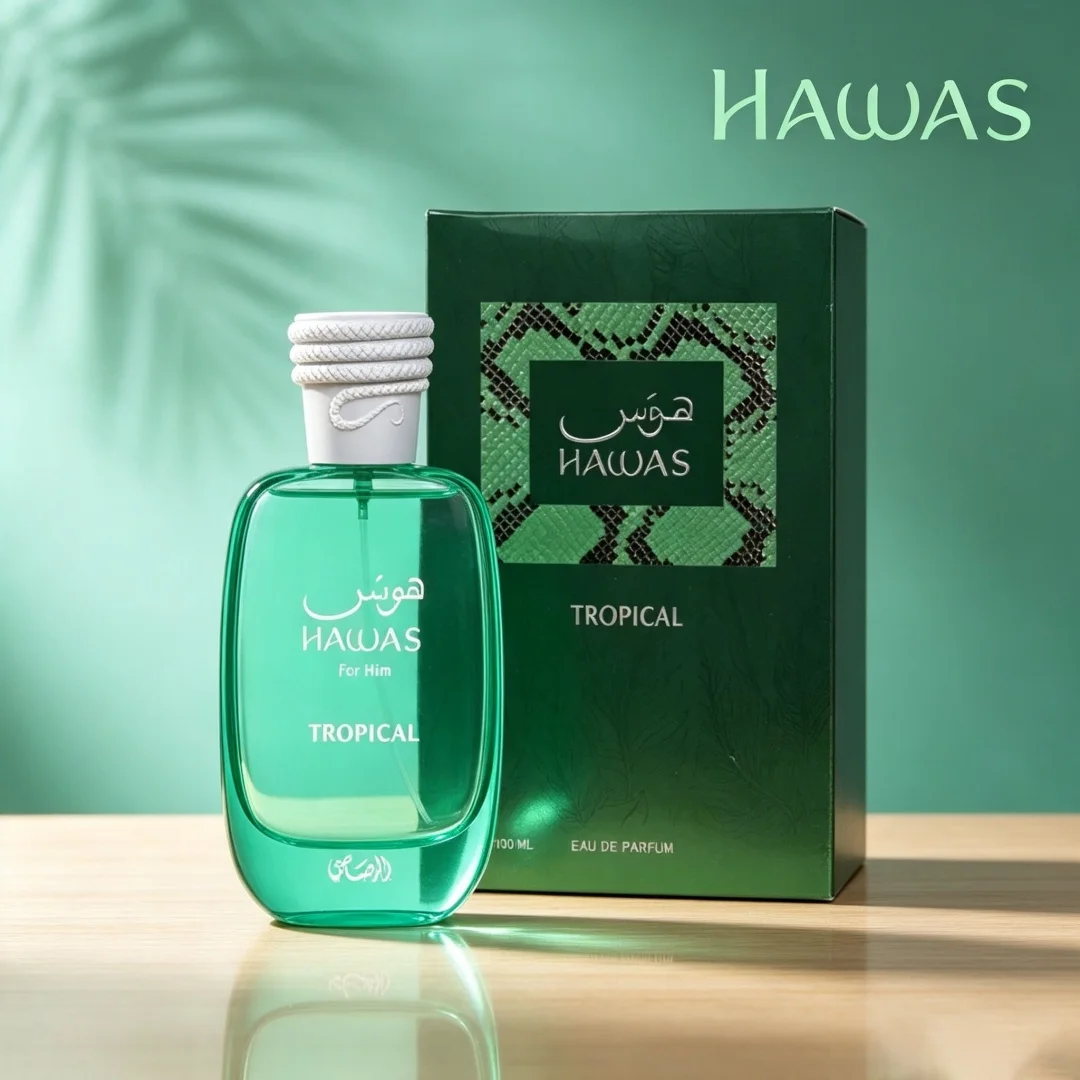 Hawas Tropical by Rasasi Men's Perfume 100ml , Refreshing Fig & Tonka Bean Aromatic Green Fragrance view 2
