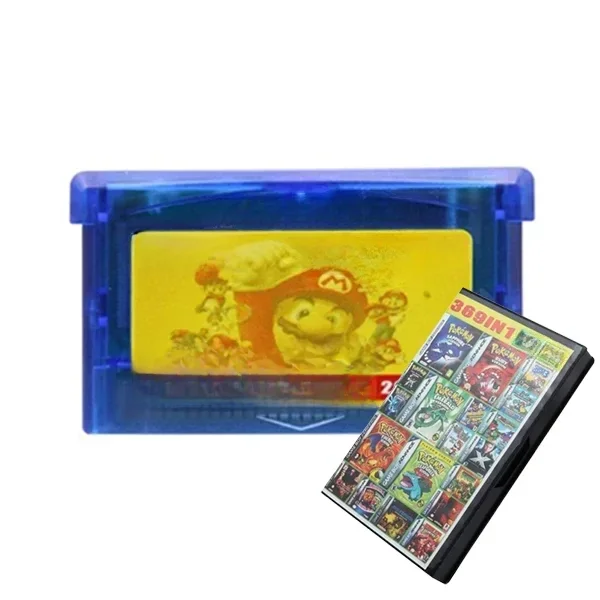 Cartão do cartucho do jogo para GBA, 369 em 1, 32 bocado, GBA, GBA, SP, NDS, Pokemon, jogos retro,