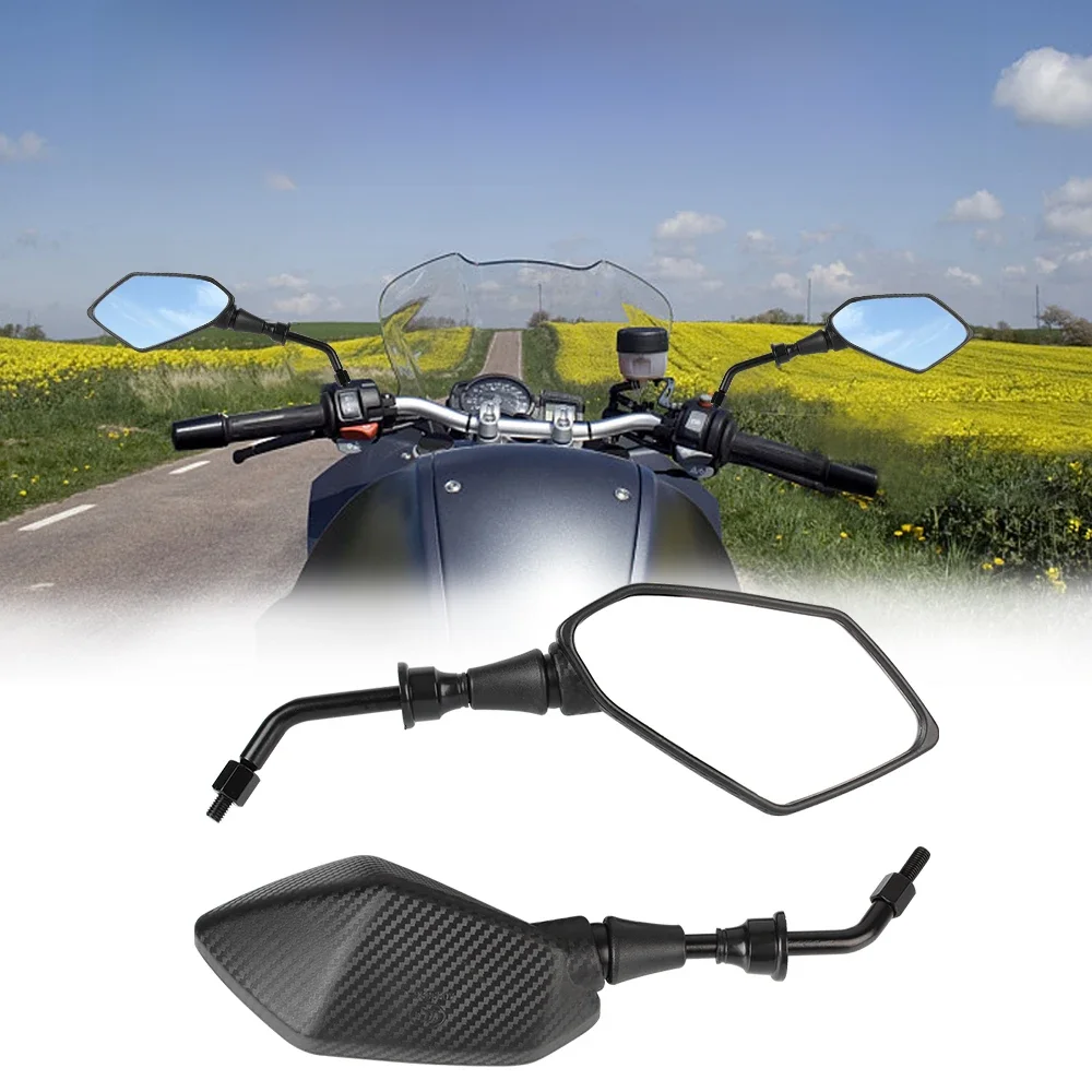 Pour Scooter e-bike moto 1 paire arrière côté convexe miroir poignée barre fin rétroviseurs latéraux moto miroir 8mm 10mm