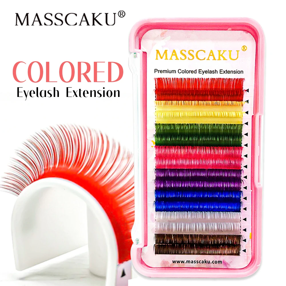 

Factoty Wholesale Handmade Individual Colored Classic Silk Private Label Eyelash Extensions Korean PBT Fiber Matte Volume Lashes