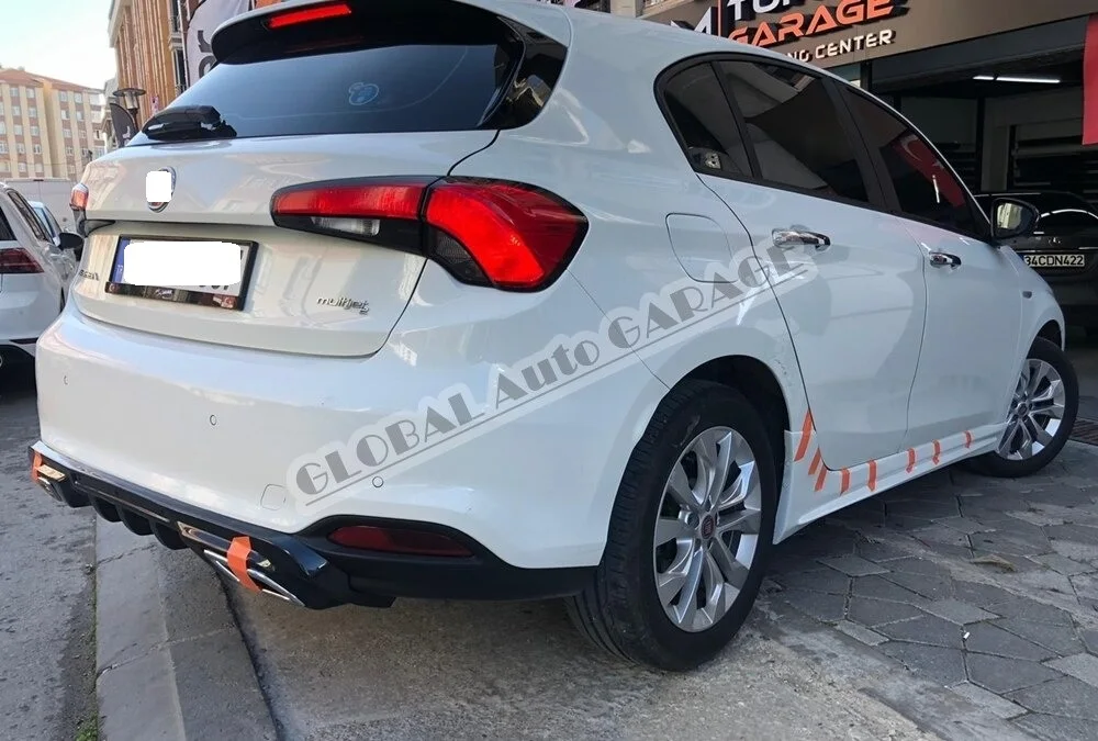 For Fiat Tipo Hatchback 2015 2016 2017 2018 2019 2020 Diffuser Extension Rear Bumper Attachment Car Styling Auto Exhaust Sport