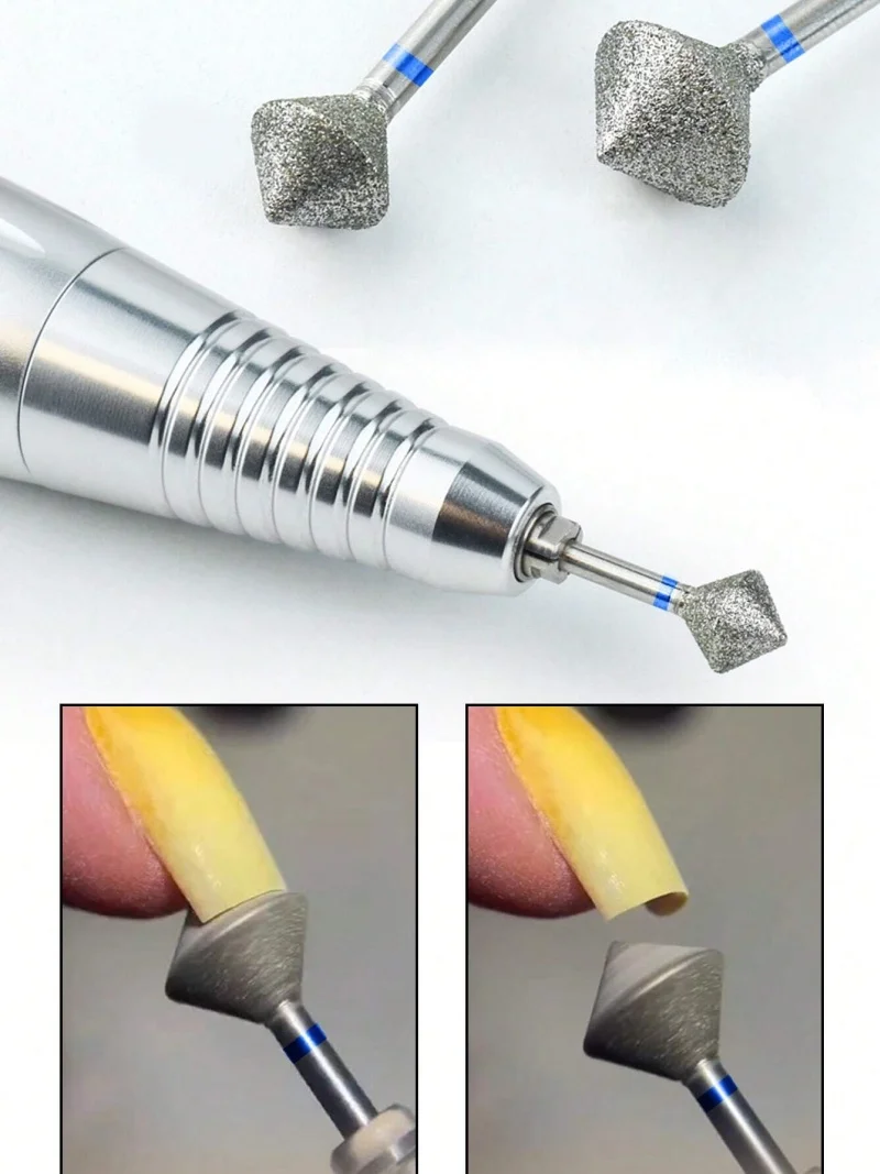 1/2/3/5pcs Diamante Sabbia Lime per unghie Trapano Punta per lucidatura per cuticole Testa per molatura per unghie Manicure elettrica Strumenti per salone di manicure
