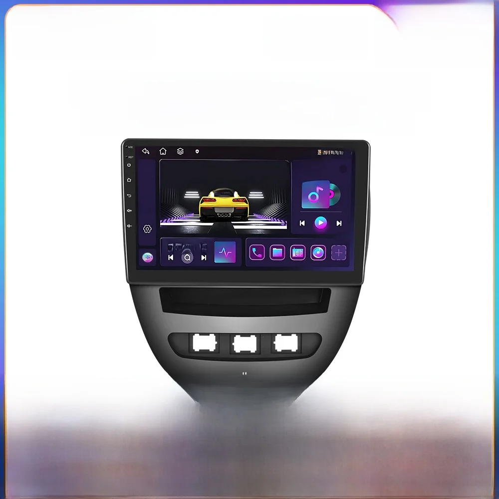 Podofo 6 + 128G Autoradio Voor Peugeot 107 Toyota Aygo Citroen C1 2004 - 2014 Draadloze CarPlay Android Auto GPS Multimedia Speler - afbeelding 2