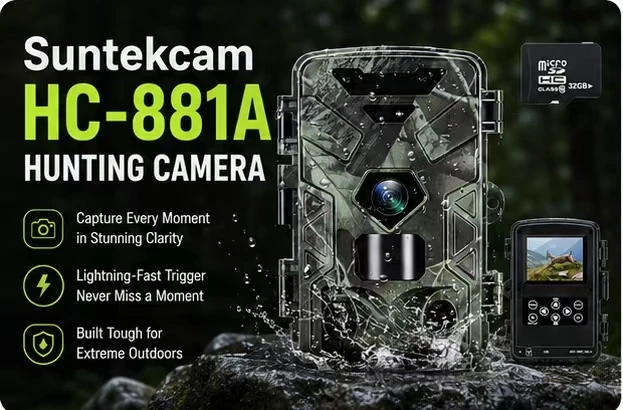 

24MP 2.7K Trail Camera, IR LED Night Vision, 0.2s Motion Activated, 120° Detecting Range, Waterproof, Garden Watching