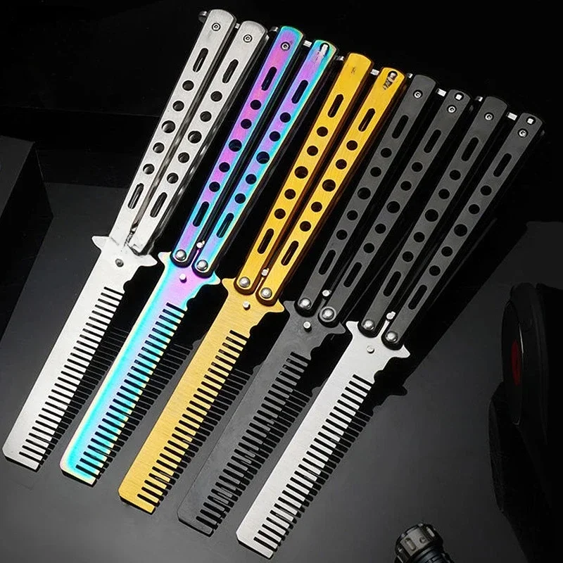 Couteau d'entraînement papillon Portable pliable CSGO Balisong, couteau de poche, lame non coupée, peigne papillon pour outil d'entraînement