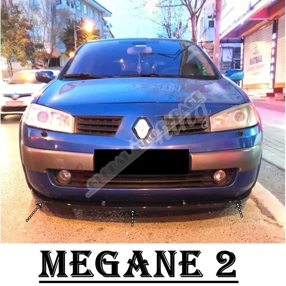 

For Megane 2 Front Bumper Attachment Lip 2002-2008 Piano Glossy Black Splitter Diffuser Universal Spoiler Bumper Mud Flaps