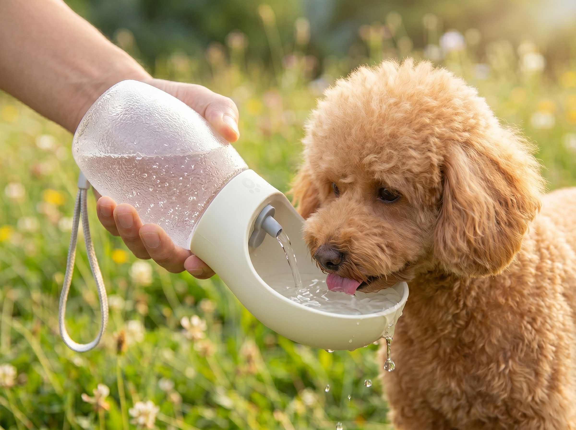 Dog Water Bottle Portable Leak Proof One Key Press Minimalist Pet Drinking Dispenser With Lanyard For Dogs Puppy Outdoor Walking