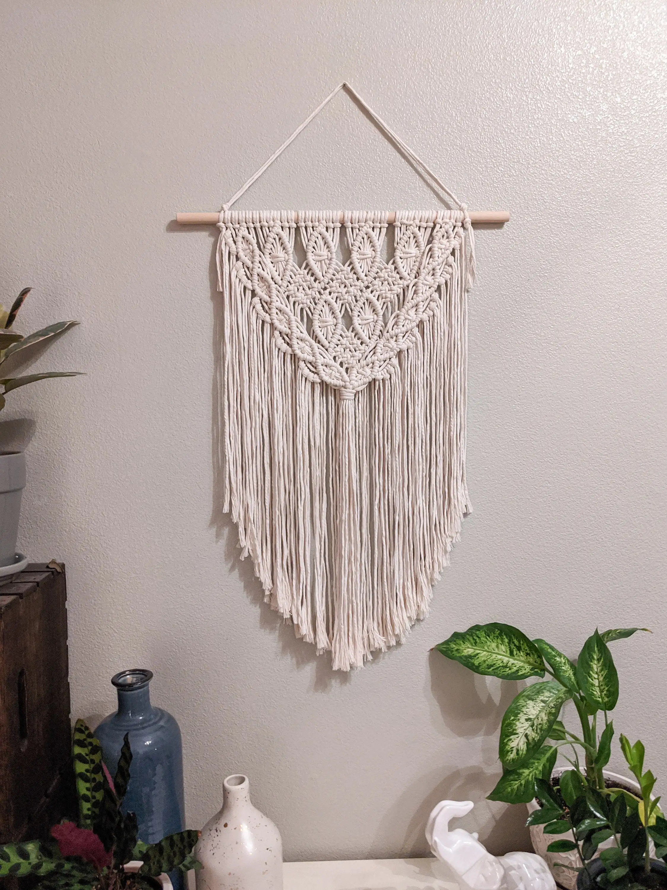 Cream Boho Macrame Wall Hanging - Boho Macrame Decor