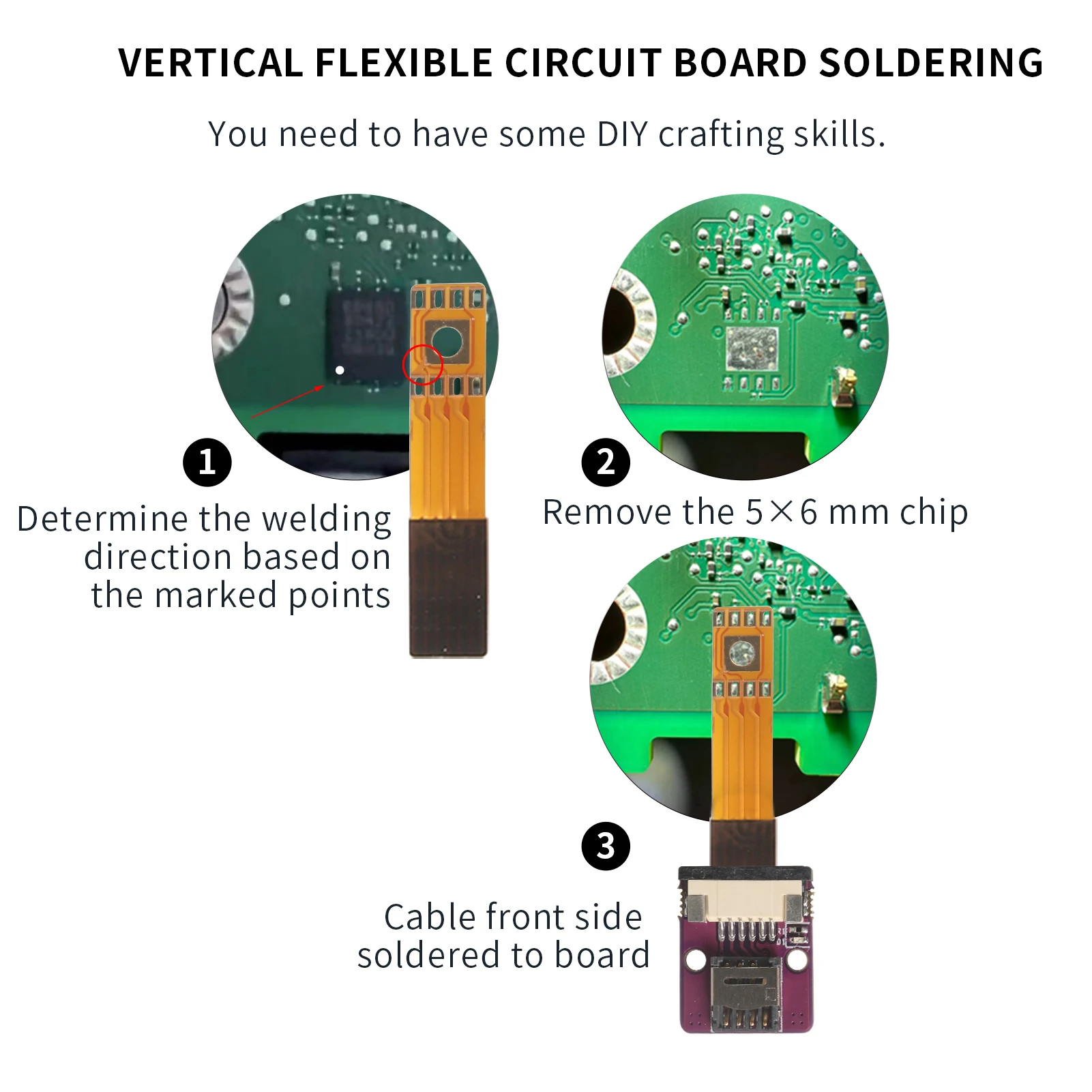 ESIM Welding Flex Cable Adapter for SIM Card, High-Temperature Resistant 5x6mm, Wi-Fi Chip Modification Welding for External Exp