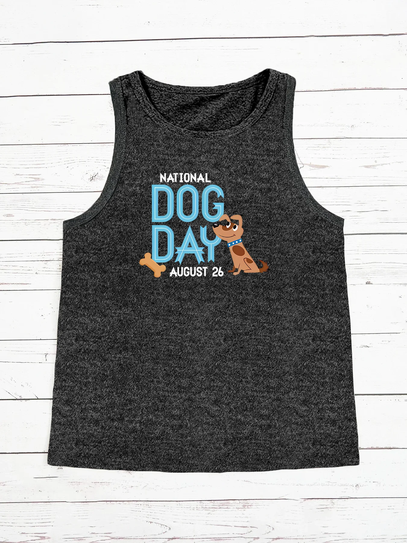 National Dog Day august 26 Cute Dog Fashion Funny Sports Women's Tank Top Loose O Neck Sleeveless Casual Tank