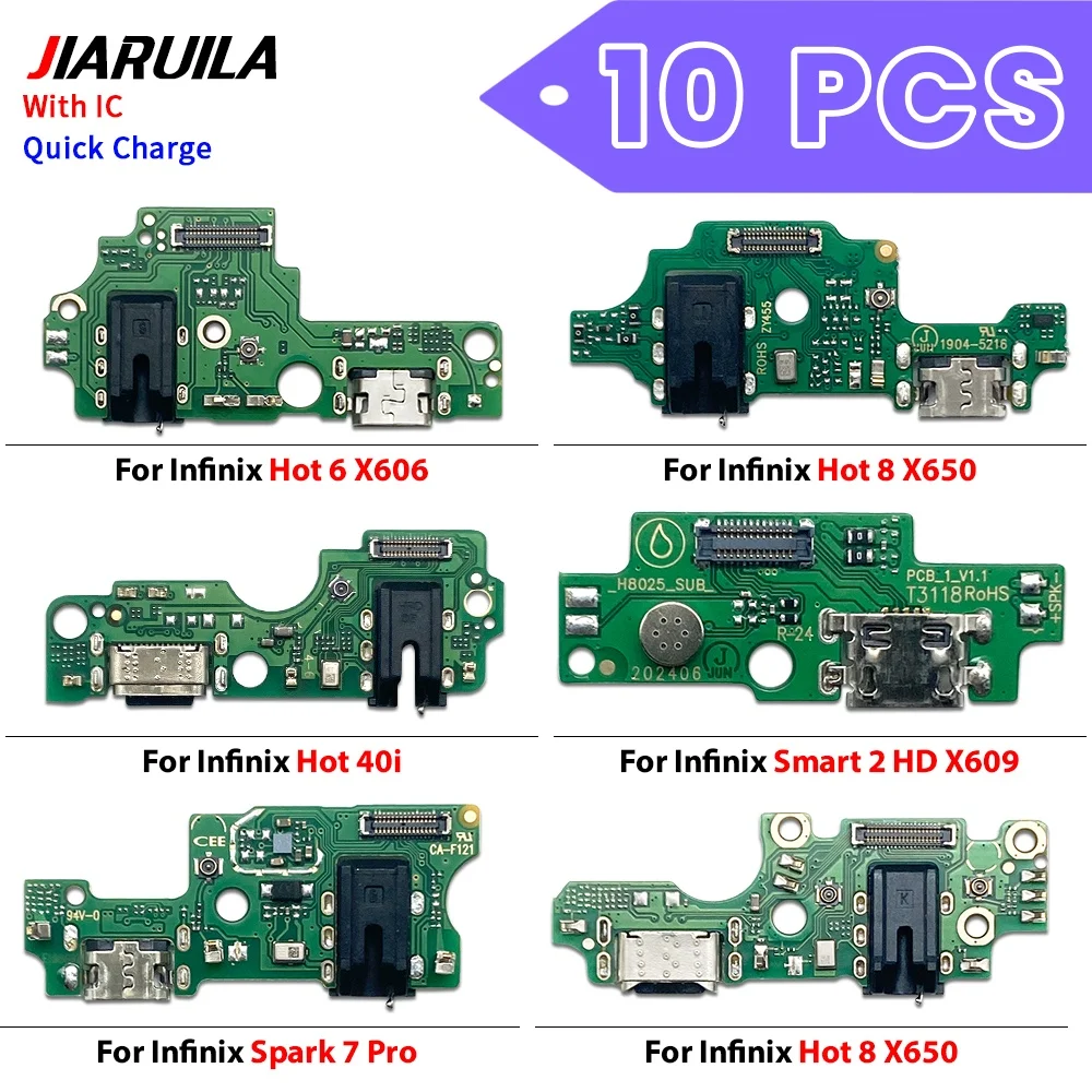 placa-de-porta-de-carregamento-usb-cabo-flexivel-para-infnix-hot-6-x606-hot-8x650-40i-smart-2-hd-x609-tecno-pop-2-plus-ba2-spark7-pro-com-10-pecas