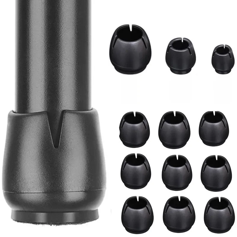 16PCS Black Silicone Chair Leg Floor Protectors with Wrapped Felt Bar Stool Chair Leg Caps Furniture Leg Feet Protection Cover