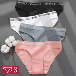 3Pcs/Set Cotton Panties for Women Sexy Low Waist Briefs Female Plus Size M-2XL Underwear Set Girls Letter Belt Intimate Lingerie