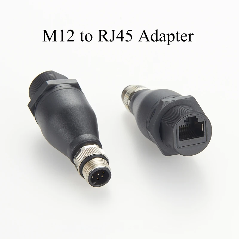 

M12 to RJ45 adapter A Code Male to RJ45 Female Ethernet Panel Mount Adapter IP67 Waterproof Industrial Connector