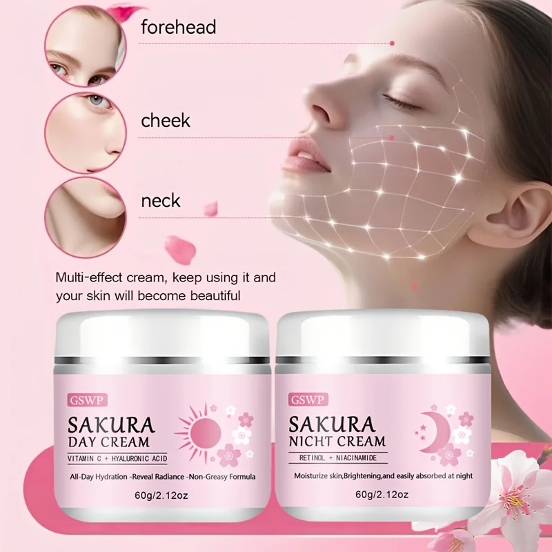 

Набор увлажняющих кремов GSWP Sakura Day & Night, обеспечивающий глубокое увлажнение и антивозрастной уход, подходит для всех типов кожи. 120 г