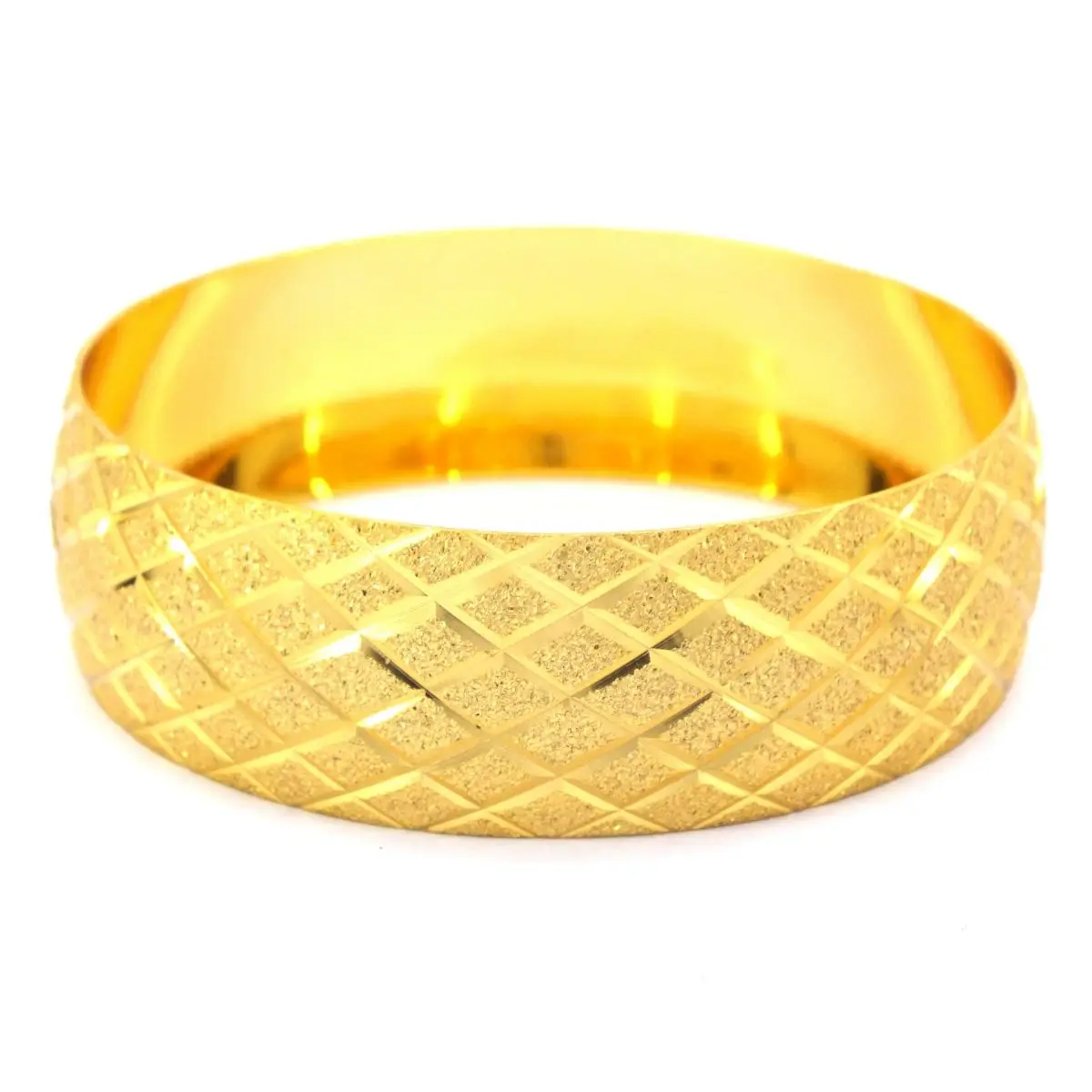 22 Carat 2 CM Women's Gold Plated Baklava Pattern Bracelet Thickness Gem Jewelry Accessory Special Day Gift Turkish Handmade