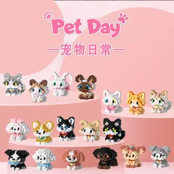 18 New Pet Cat And Dog Animal Dolls Children's Educational Building Block Toys Suitable For Children's Birthday Gifts