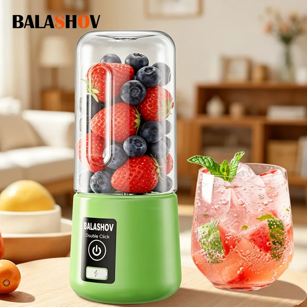 Exprimidor Eléctrico Portátil, Mini Exprimidor USB, Licuadora para Batidos, Vegetales Frescos, Extractor de Jugos Casero de 450 ml