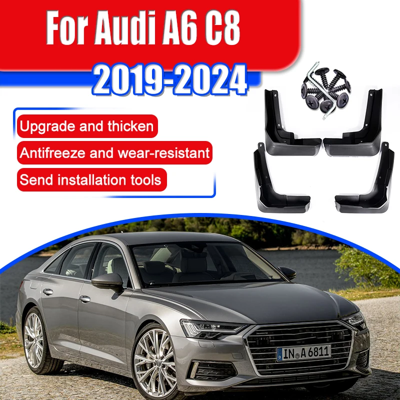 

Для Audi A6 C8 Saloon S-Line 2019 2020 2021 2022 2023 2024 Брызговики Защита Брызговики Брызговики Крыло Автомобильные Аксессуары