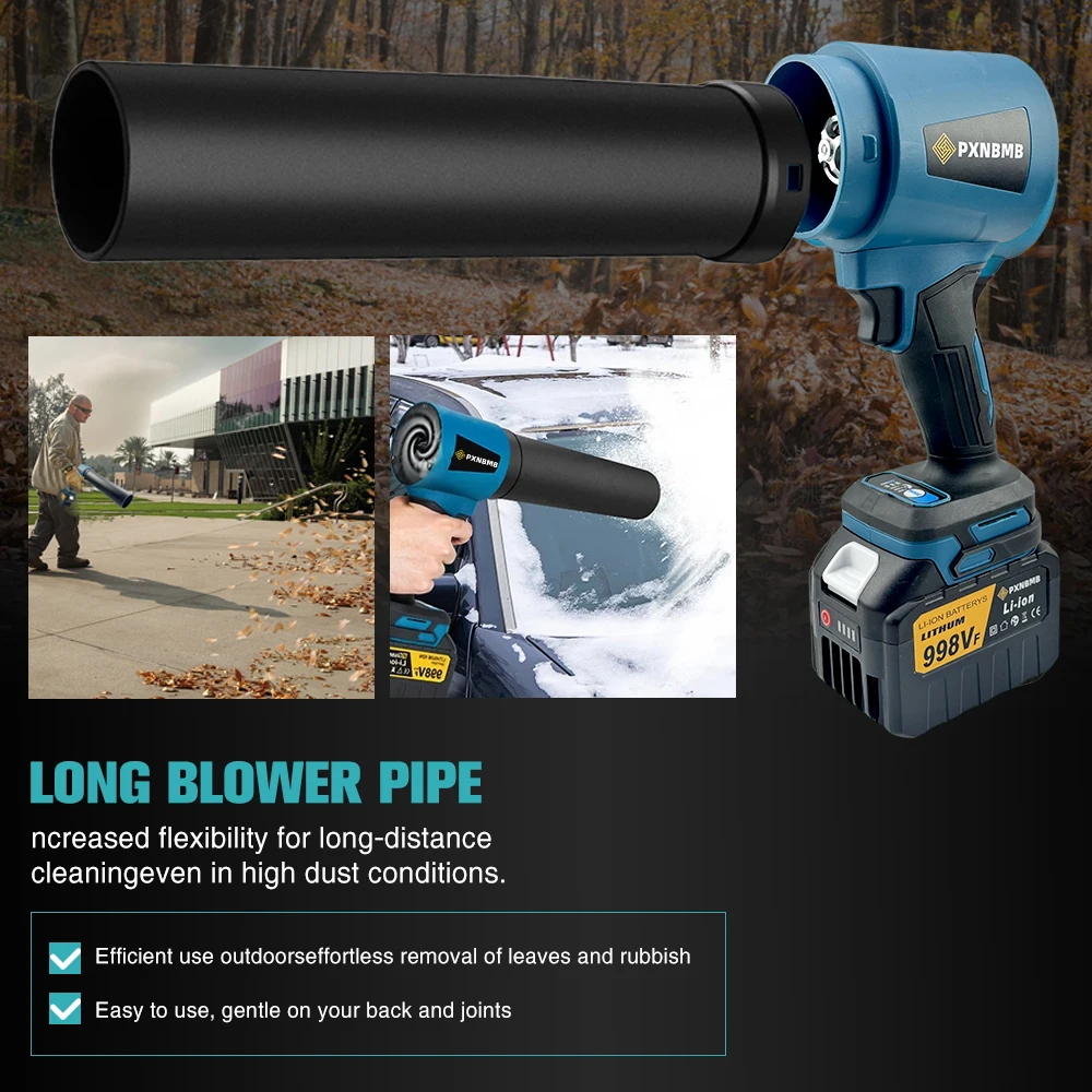 PXNBMB 300000 دورة في الدقيقة منفاخ توربو كهربائي بدون فرش مروحة نفاثة 400 متر/الثانية منفاخ أوراق الشجر المحمول تهب الغبار لدبابيس بطارية ماكيتا 18 فولت #6