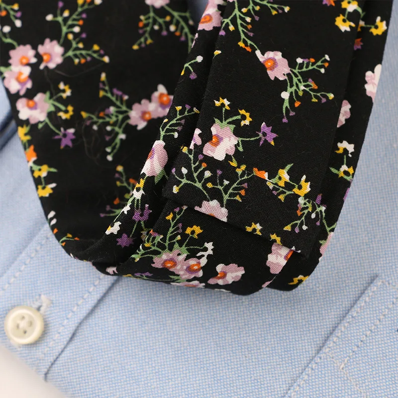 6 см хлопковые новые галстуки с цветочным принтом для мужчин и женщин, повседневные галстуки, костюмы, узкий галстук для свадьбы, деловой тонкий мужской галстук Gravata, подарки