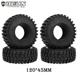 Meus Racing 2.2in Wheel 120mm Tire 2.2'' Rubber Tyre 120*45mm for 1/10 RC Rock Crawler SCX10 SCX10 II 90046 TRX4 D90