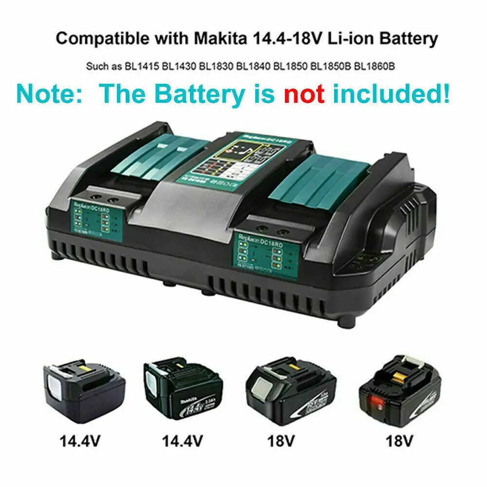 Doppel-Schnellladegerät für Makita 18V Li-Ionen-Akkus BL1860, BL1830, BL1850, BL1840 (DE)