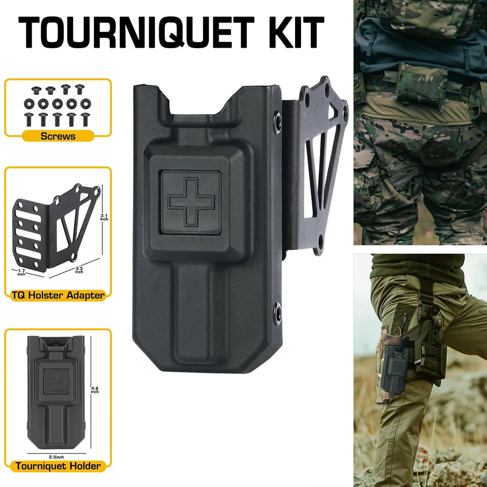 

Tourniquet Holder with Tactical Holster Adapter Mount,Tourniquet Pouch Kit Police Gear Accessories Outdoor Emergency Supplies