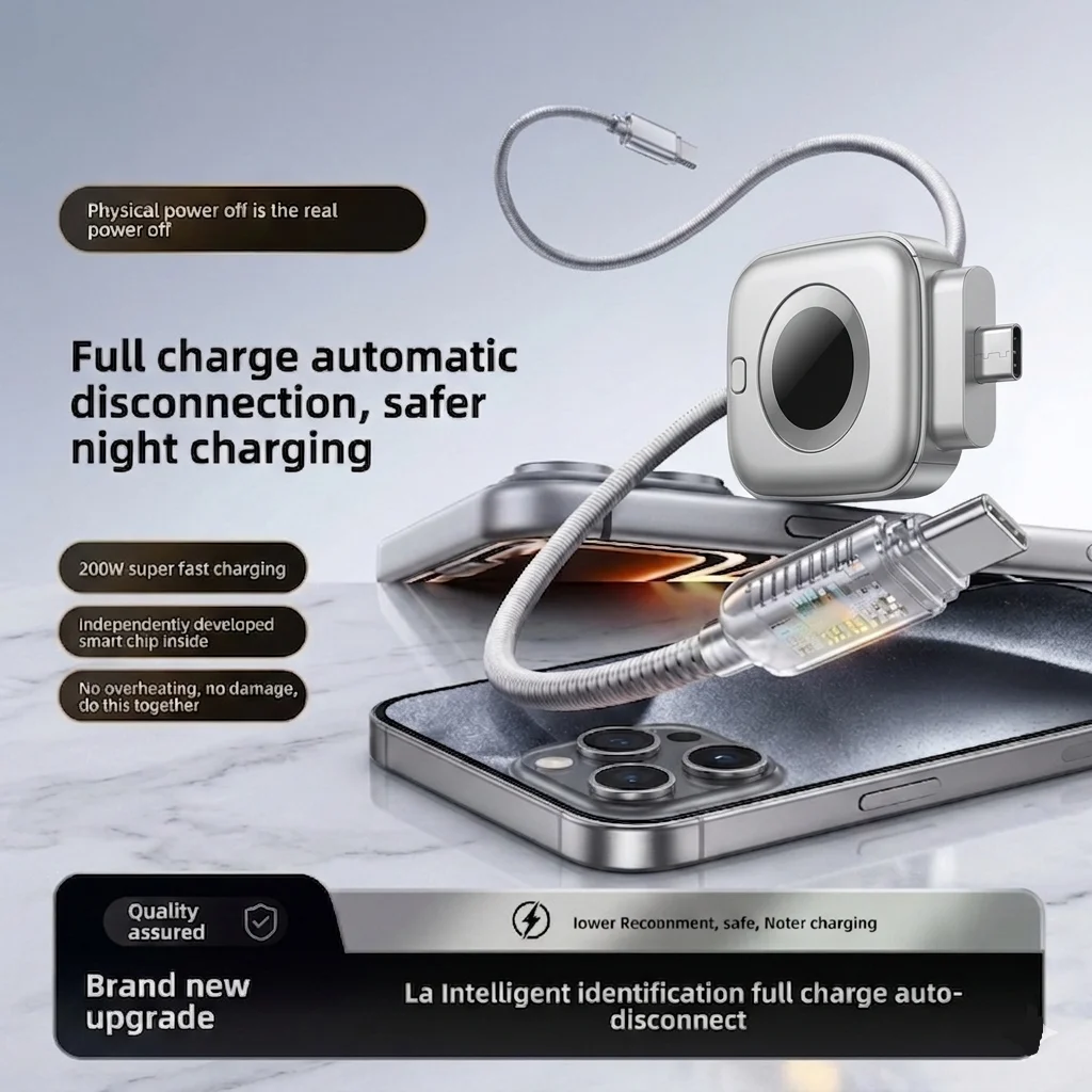 For Type-C Devices AI Intelligence Full Charge Auto-Disconnect Charging Adapter 140W Fast Charge Safety Separator Automatically