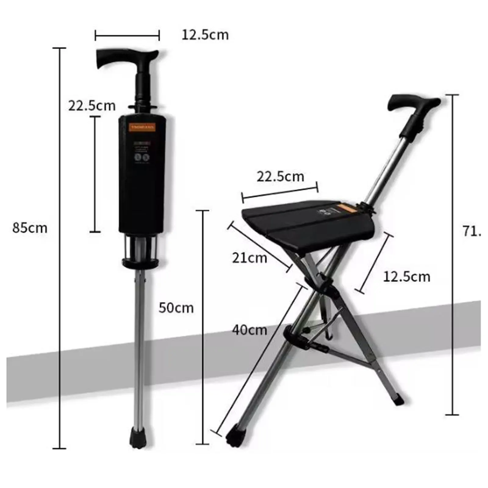 المحمولة قصب مقعد المسنين دعم قصب البراز كبار المشي المعونة الرحلات القطب قصب مقعد الثلاثي مقبض البراز عالية لكبار السن